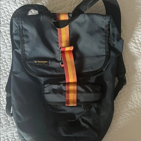 Timbuk2 Spire laptop Blue and Orange Backpack with stripped ribbon - Picture 2 of 4